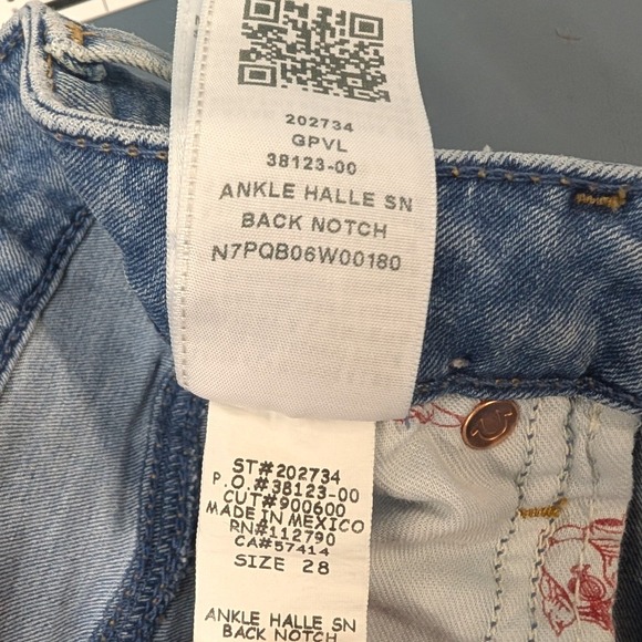 True Religion Womens Skinny Jeans Size 28 Ankle Halle Blue Back Notch High Rise - Picture 10 of 16